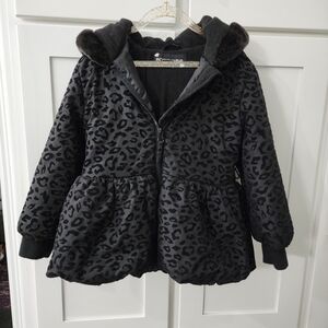 Rothschild Black Leopard Print Puffer Jacket